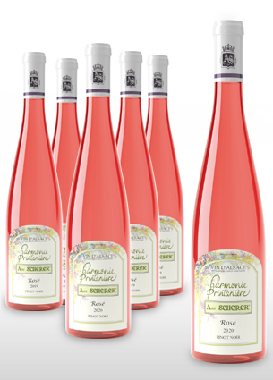 Promotion ! Vin Pinot Noir 2022 Rosé Harmonie Printanière (les 6 Bouteilles) - Achat de bouteille de vin rosé d'Alsace aoc